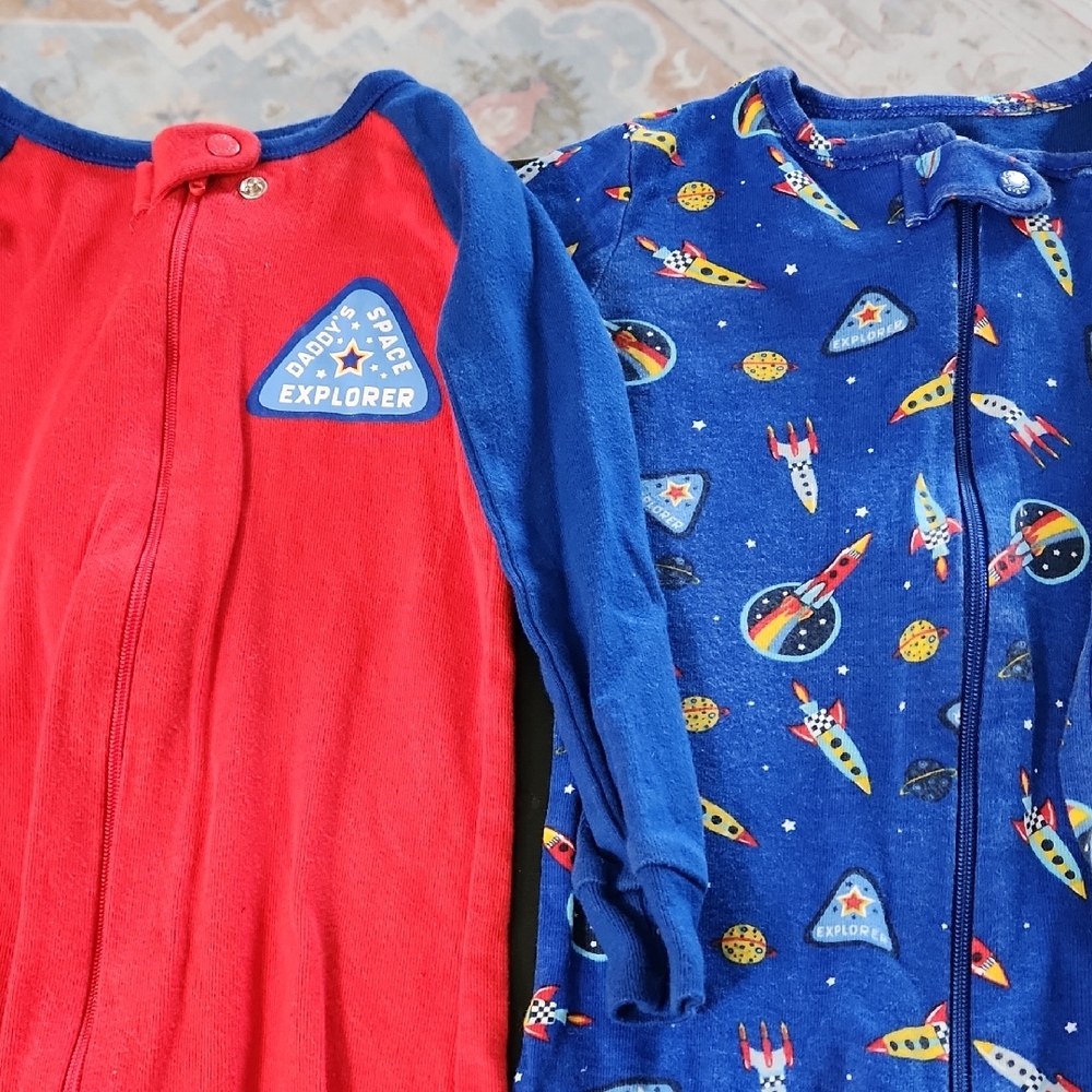 Space Explorer Kids Pajama Set - Red and Blue